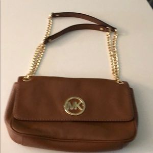 EUC Michael Kors brown purse bag with gold